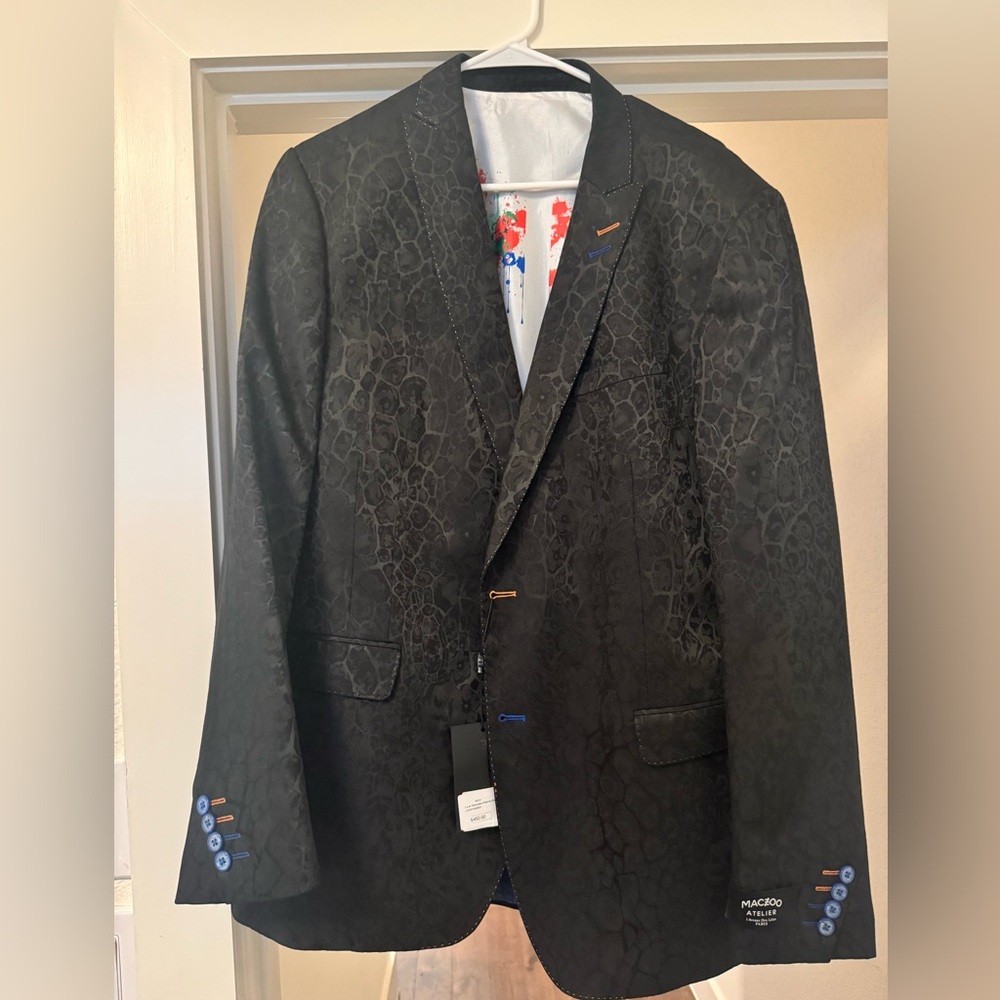 Brand Maceoo new sport coat/blazer.  Plasma Black